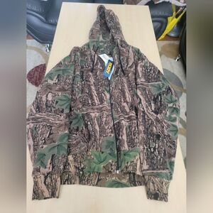 Mens Large Zipper Hoodie Camouflage Print
